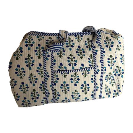 Sac de voyage en coton Block Print imprimé à la main